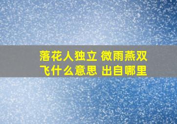 落花人独立 微雨燕双飞什么意思 出自哪里